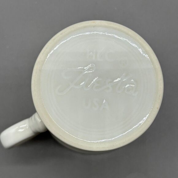 Fiesta White Mug 10 oz HLC USA Ceramic Coffee Cup Tom and Jerry Style - Picture 6 of 7